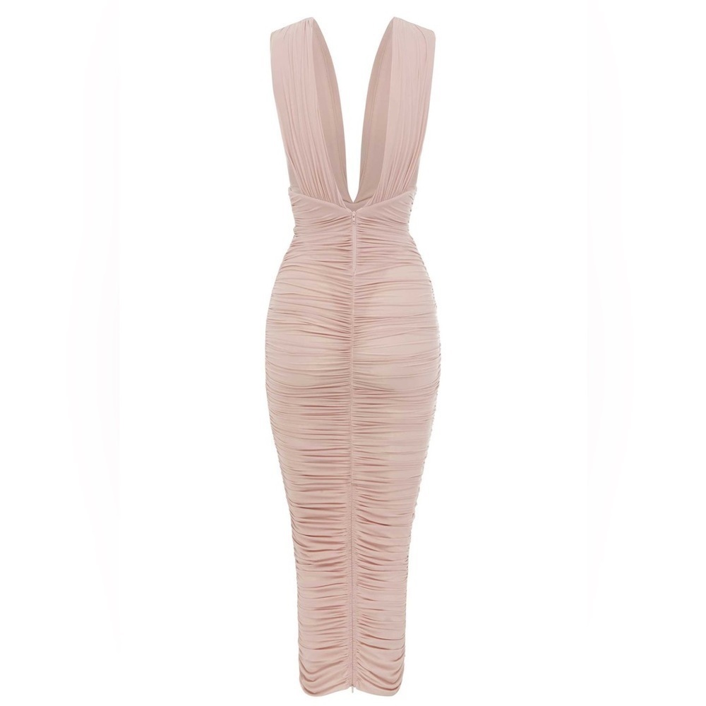 Alex Perry Chance Ruched MIDI Dress - Picture 2 of 3